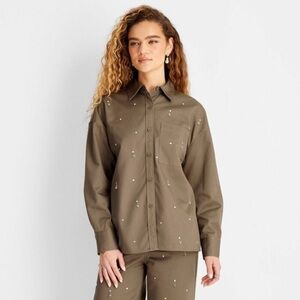 Embellished Women's Khaki Jacket